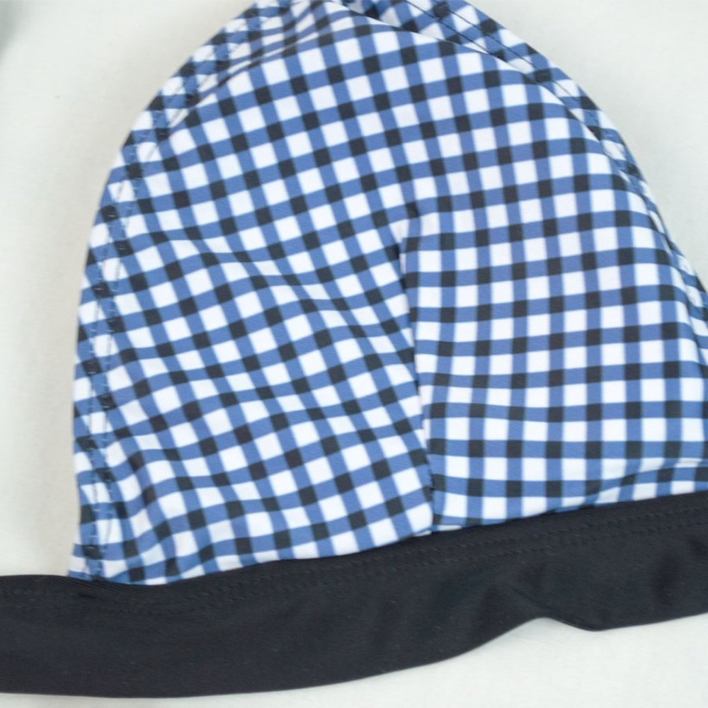 AONIHUA Blue Gingham Bikini Top High-Waist Bottoms - Picture 5 of 13